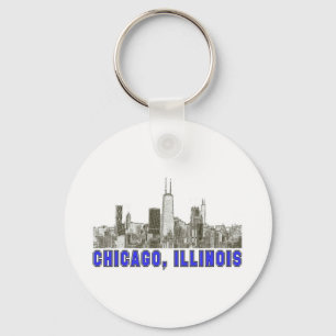 Chicago, Illinois Skyline Sleutelhanger