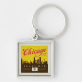 Chicago Illinois Skyline Sleutelhanger (Voorkant)
