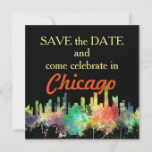 CHICAGO, ILLINOIS SKYLINE SP - SAVE THE DATE (Voorkant)