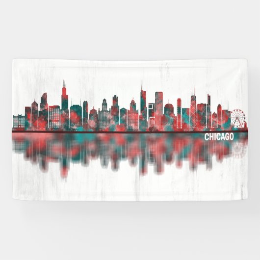 Chicago Illinois Skyline Spandoek (Horizontaal)