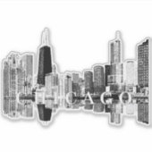 Chicago, Illinois skyline Sticker (Voorkant)