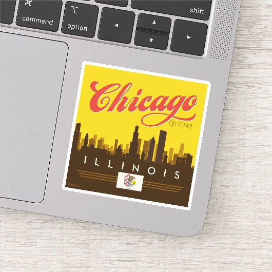 Chicago Illinois Skyline Sticker (Detail)