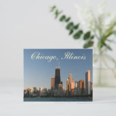 Chicago Illinois Skyline Sunrise Travel Post Card Briefkaart (Staand voorkant)