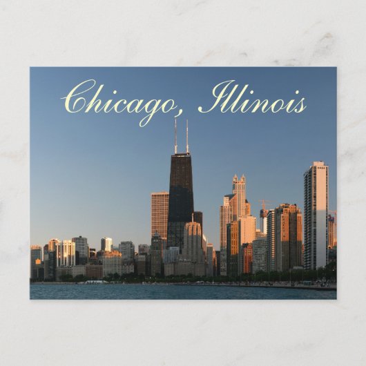 Chicago Illinois Skyline Sunrise Travel Post Card Briefkaart (Voorkant)