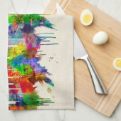 Chicago Illinois Skyline Theedoek (Quarter Fold)