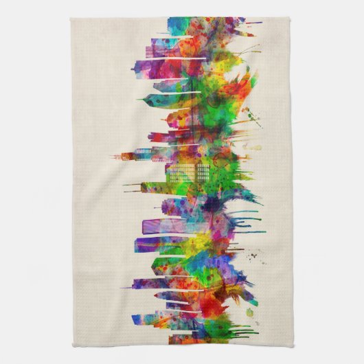 Chicago Illinois Skyline Theedoek (Verticaal)