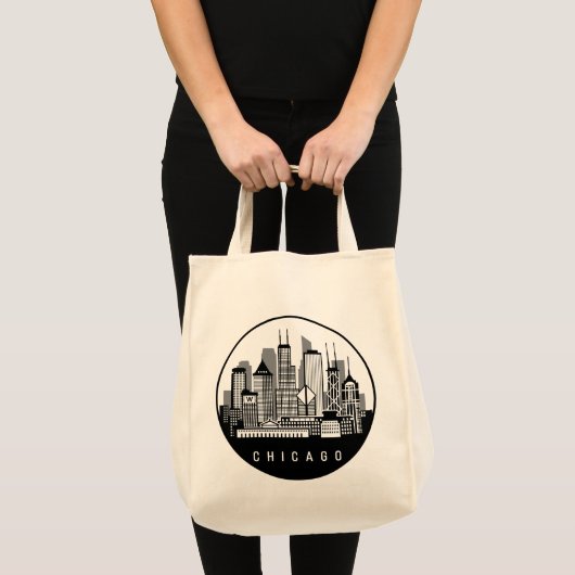 Chicago Illinois Skyline Tote Bag (Voorkant (product))