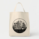 Chicago Illinois Skyline Tote Bag (Voorkant)