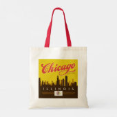 Chicago Illinois Skyline Tote Bag (Achterkant)
