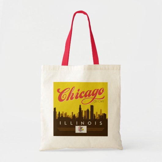 Chicago Illinois Skyline Tote Bag (Voorkant)