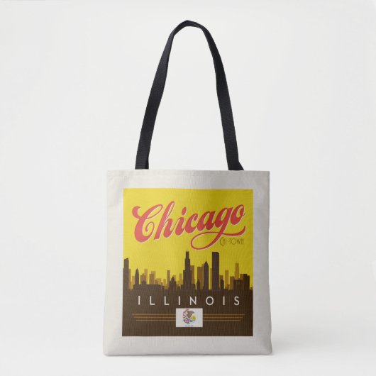 Chicago Illinois Skyline Tote Bag (Voorkant)