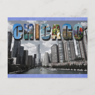 Chicago Illinois Skyline Travel Photo Briefkaart