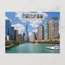 Chicago Illinois Skyline Travel Photo Briefkaart
