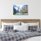 Chicago Illinois Skyline Travel Photo Canvas Afdruk (Insitu (Slaapkamer))