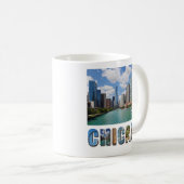 Chicago Illinois Skyline Travel Photo Koffiemok (Voorkant rechts)