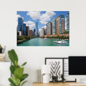 Chicago Illinois Skyline Travel Photo Poster (Thuiskantoor)