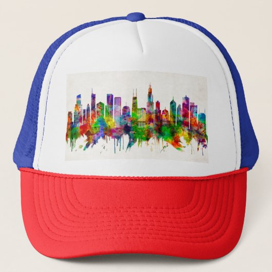Chicago Illinois Skyline Trucker Pet (Voorkant)