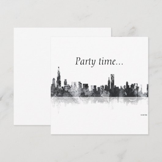 CHICAGO ILLINOIS SKYLINE - Uitnodiging (Voorkant / Achterkant)