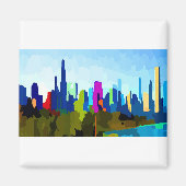 Chicago Illinois Skyline van Jon Baran Magneet (Voorkant)