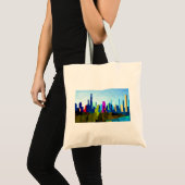 Chicago Illinois Skyline van Jon Baran Tote Bag (Voorkant (product))
