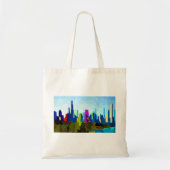 Chicago Illinois Skyline van Jon Baran Tote Bag (Voorkant)
