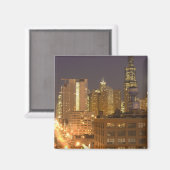 Chicago, Illinois, Skyline van West Loop bij Magneet (Voorkant / Achterkant)