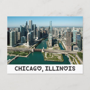 Chicago Illinois Skyline, Verenigd Koninkrijk Briefkaart