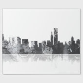 CHICAGO ILLINOIS SKYLINE - verpakkingspapier Cadeaupapier (Vlak)