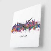 Chicago Illinois Skyline Vierkante Klok (Hoek)