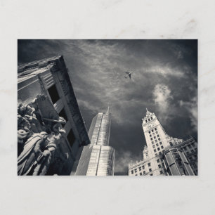 Chicago Illinois Skyscrapers in Black en White Briefkaart