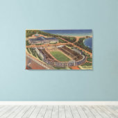 Chicago, Illinois, Soldaten Field en Field Canvas Afdruk (Insitu (Houten vloer))