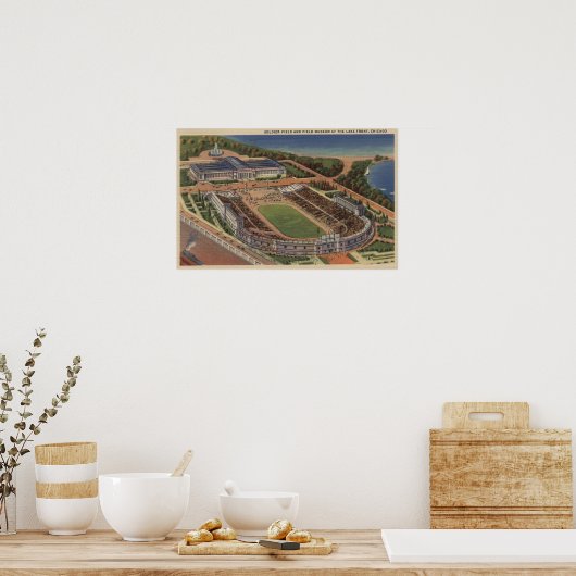 Chicago, Illinois, Soldaten Field en Field Poster (Keuken)