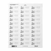 Chicago, Illinois Stad Landschap Aquarel Adres Etiket (Full Sheet)
