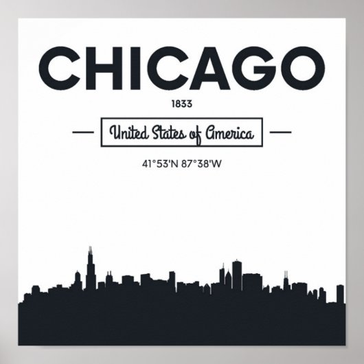 Chicago, Illinois | Stadscoördinaten Poster (Voorkant)