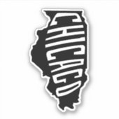 Chicago, Illinois State Outline - Amerika Reizen Sticker (Voorkant)
