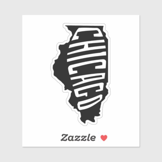 Chicago, Illinois State Outline - Amerika Reizen Sticker (Vel)