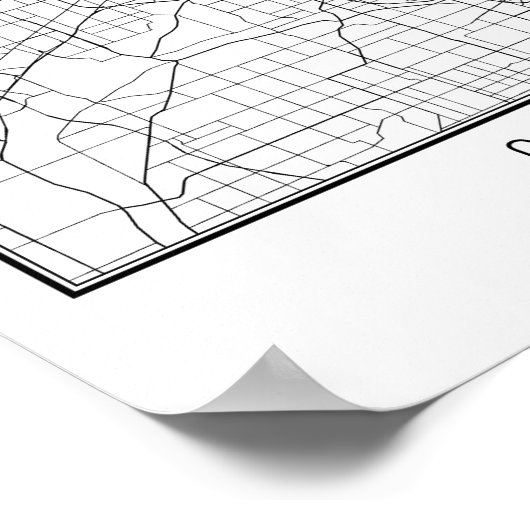 Chicago Illinois Street Map Poster (Hoek)