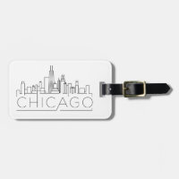 Chicago, Illinois Stylized Skyline Luggage