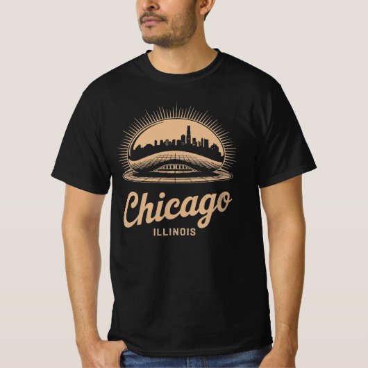 Chicago Illinois T-shirt met bonen (Voorkant)