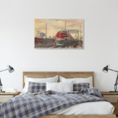 Chicago, Illinois/Train Canvas Afdruk (Insitu (Slaapkamer))