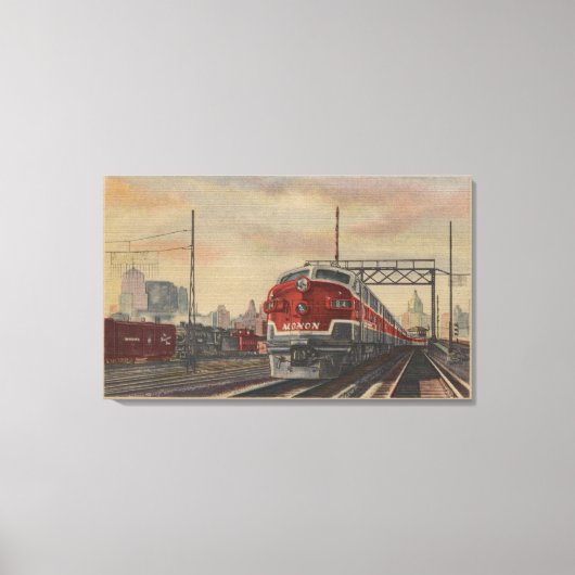 Chicago, Illinois/Train Canvas Afdruk (Voorkant)