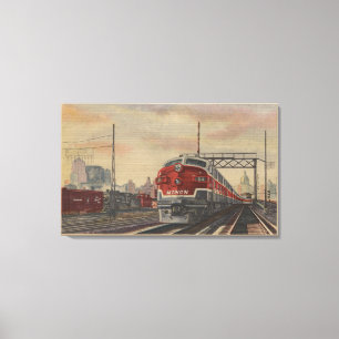 Chicago, Illinois/Train Canvas Afdruk