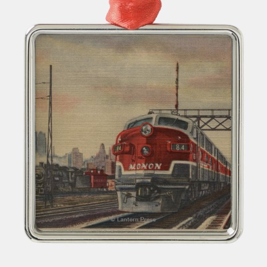 Chicago, Illinois/Train Metalen Ornament (Voorkant)