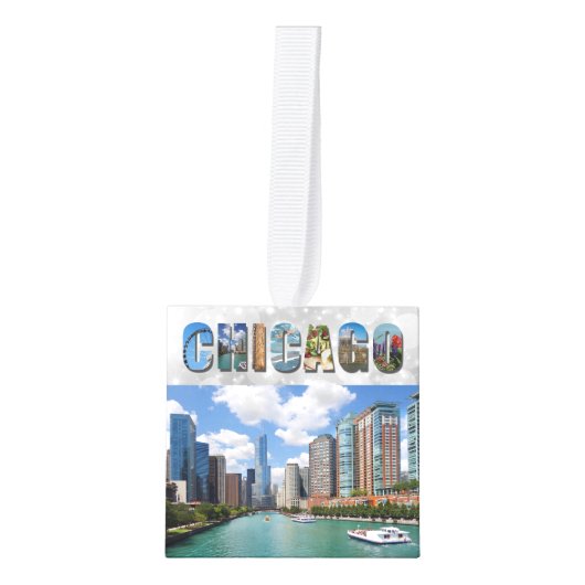 Chicago Illinois Travel Photos Kerstmis Decoratie (Voorkant)