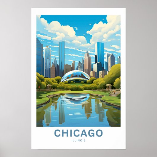 Chicago Illinois Travel Print (Voorkant)