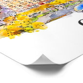 Chicago Illinois Travel Waterverf met de hand gete Poster (Hoek)