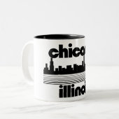 Chicago, Illinois Tweekleurige Koffiemok (Voorkant links)