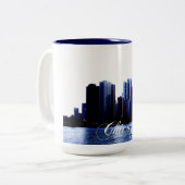 Chicago Illinois Tweekleurige Koffiemok (Voorkant links)