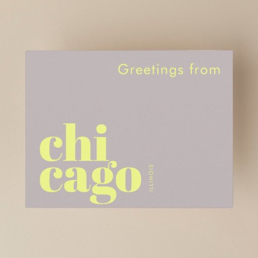 Chicago Illinois typografisch modern  Briefkaart