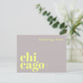Chicago Illinois typografisch modern  Briefkaart (Staand voorkant)